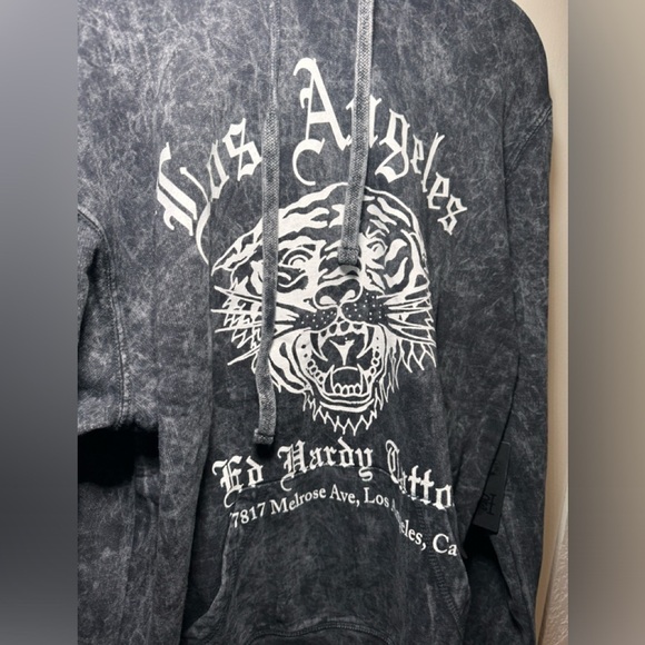 Ed Hardy X Acid Washed Oversized Tiger Hoodie. Large - Picture 4 of 8